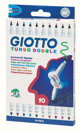 Rotulador Giotto Turbo Doble Estuche 10 Colores Surtidos | Giotto | Pack 10 Unidades